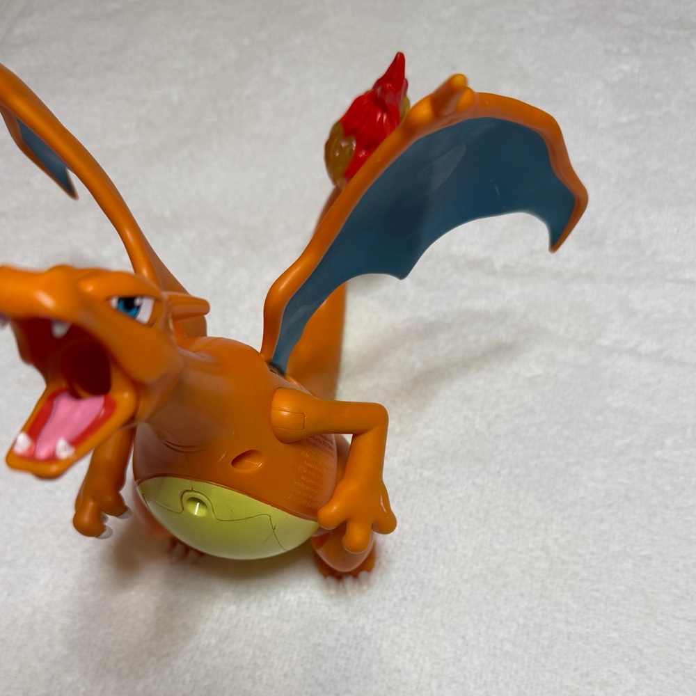 Fiery Orange and Blue Dragon Figure